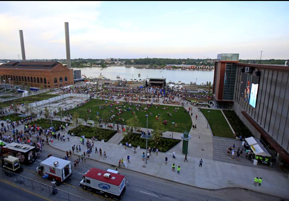 Aerial photo of Promenade Park in Toledo, Ohio